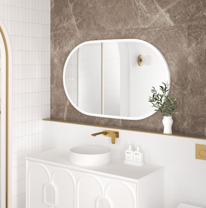 Noosa LED Metal Frame Mirror Matte White 1200x750mm