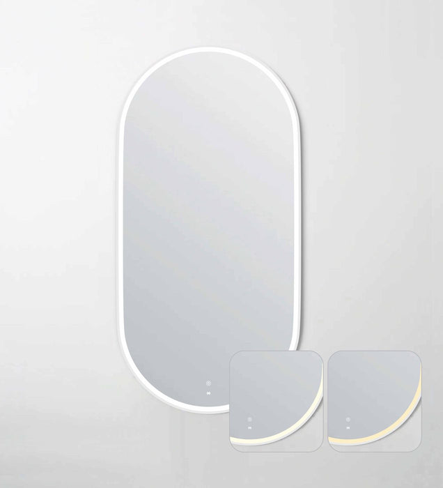 Noosa LED Metal Frame Mirror Matte White 1500x750mm