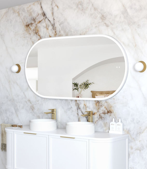 Noosa LED Metal Frame Mirror Matte White 1500x750mm
