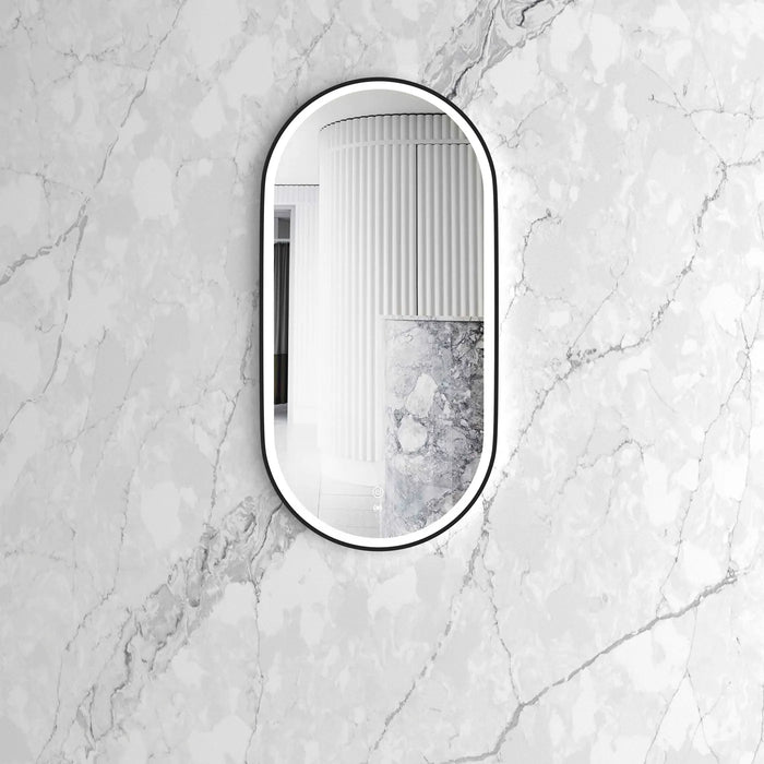 Noosa LED Metal Frame Mirror Black