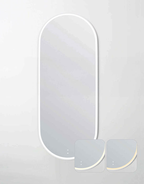 Noosa LED Metal Frame Mirror Matte White 1800x750mm