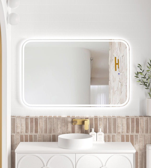 LED Newport Mirror Frameless Soft Square 1200x750mm