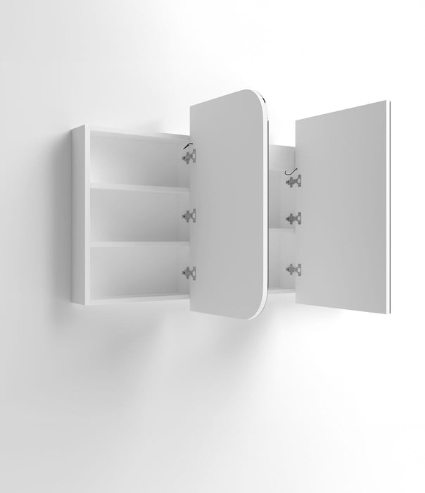 LED Newport Shaving Cabinet Satin white 1500x750mm