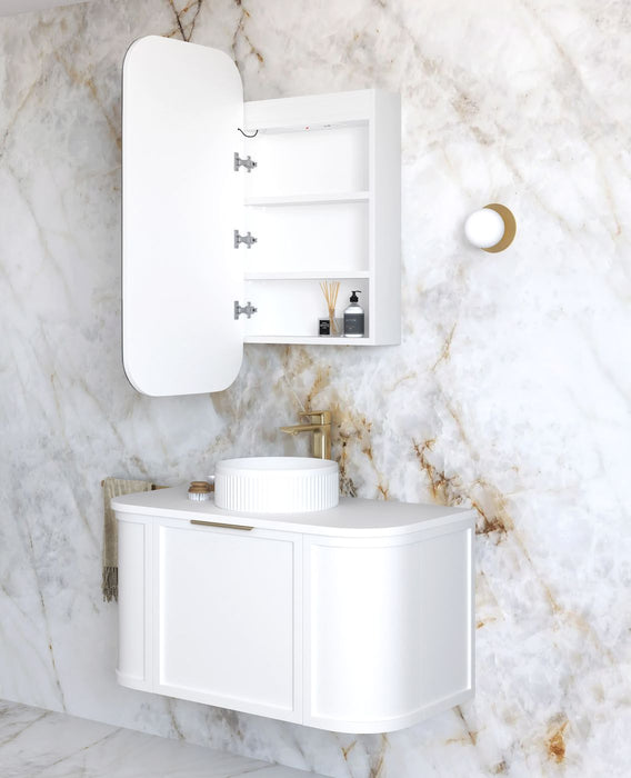 LED Newport Shaving Cabinet Matte white