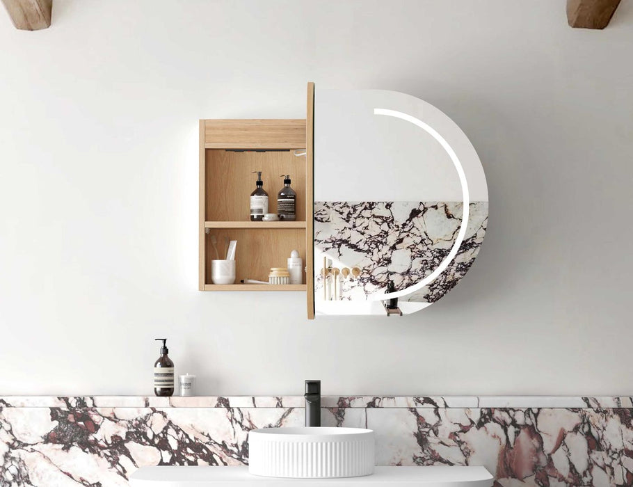 LED Bondi Shaving Cabinet Natural Oak 900 x 600mm