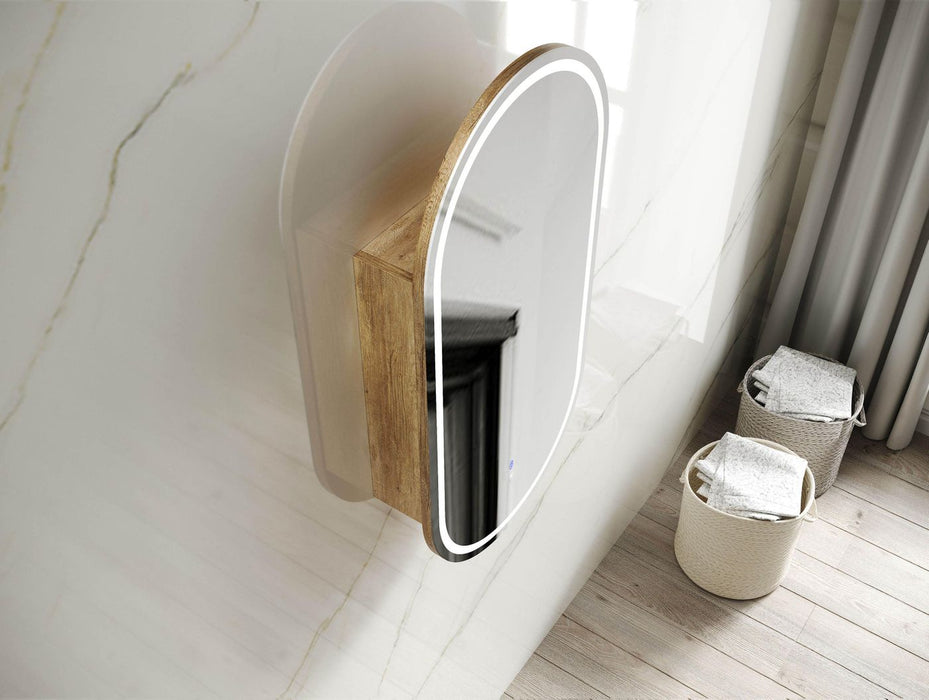 LED Noosa Shaving Cabinet Natural Oak
