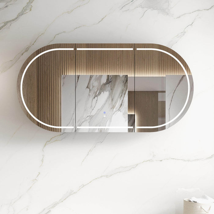 LED Bondi Shaving Cabinet Natural Oak 1800 x 900mm