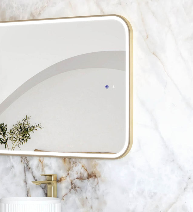 LED Newport Mirror Gold Soft Square 1500x750mm
