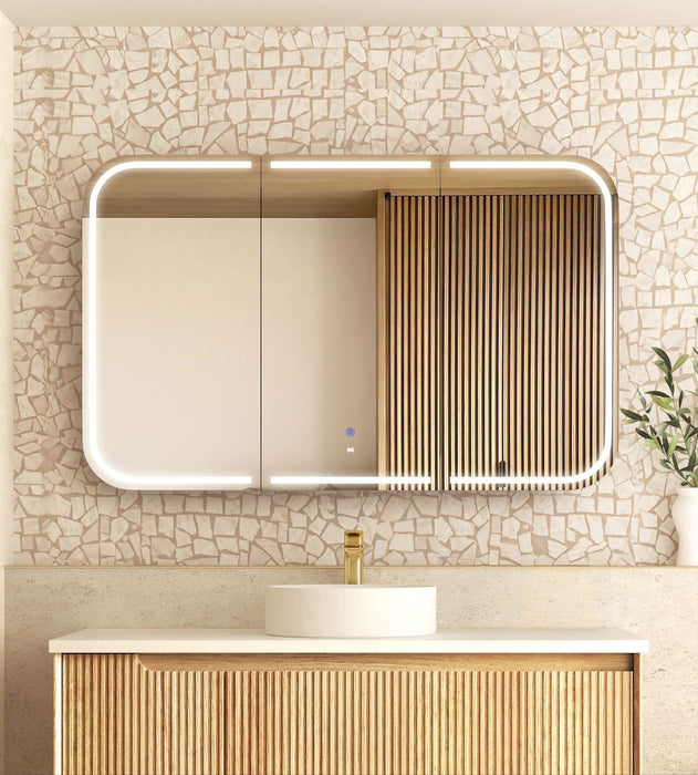 LED Newport Shaving Cabinet Natural Oak 1200x750mm