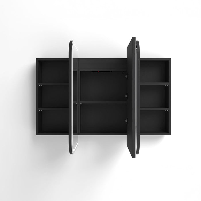 LED Newport Shaving Cabinet Black Oak 1200x750mm