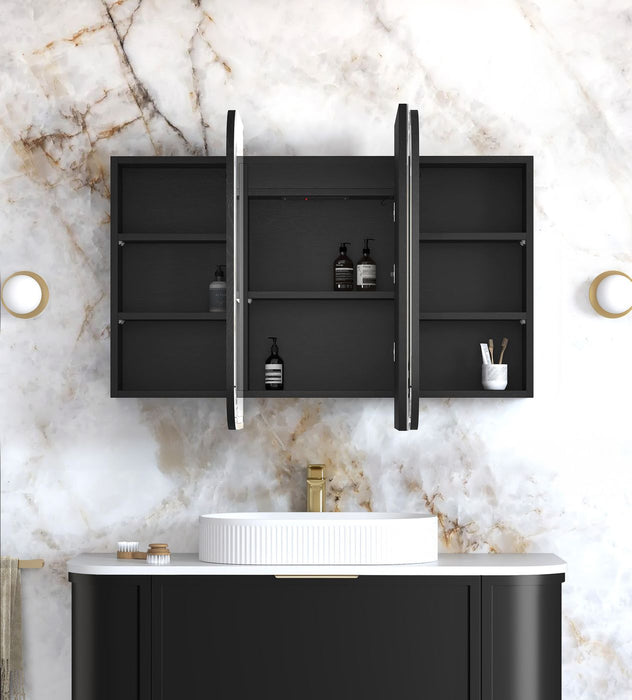 LED Newport Shaving Cabinet Black Oak 1200x750mm