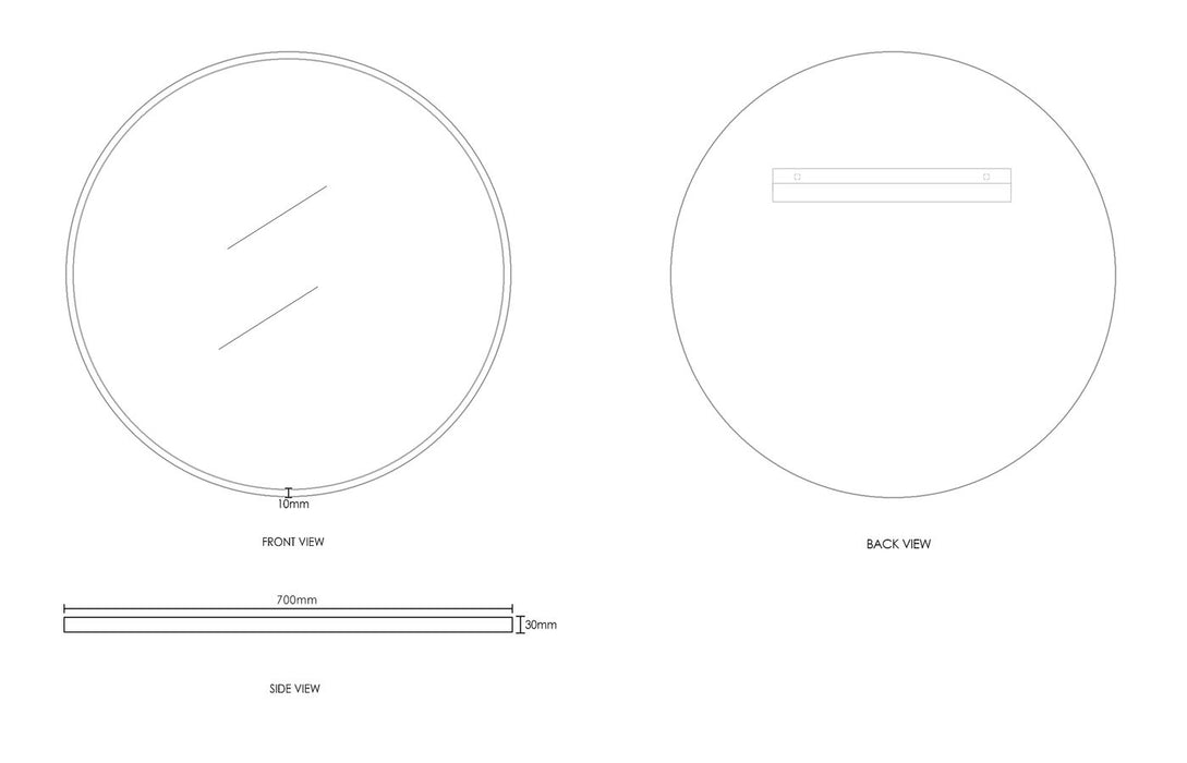 London Brush Gold Mirror 700mm