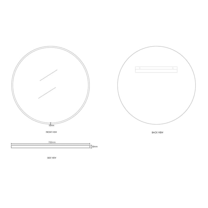 London Brush Gold Mirror 700mm Otti Australia