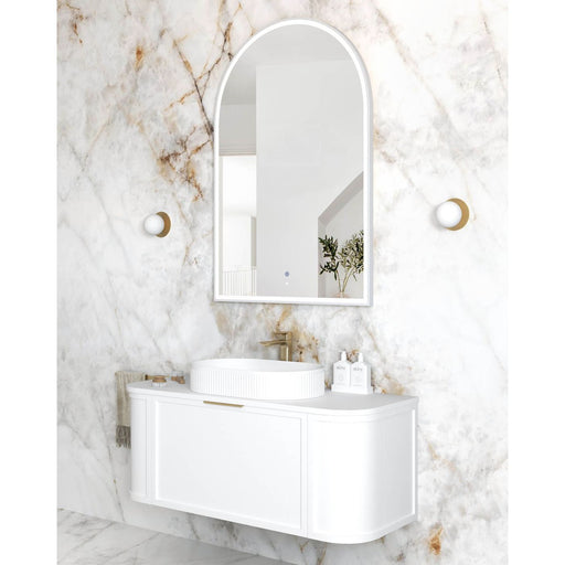 LED Archie Metal Frame Mirror White 1200x800mm Otti Australia