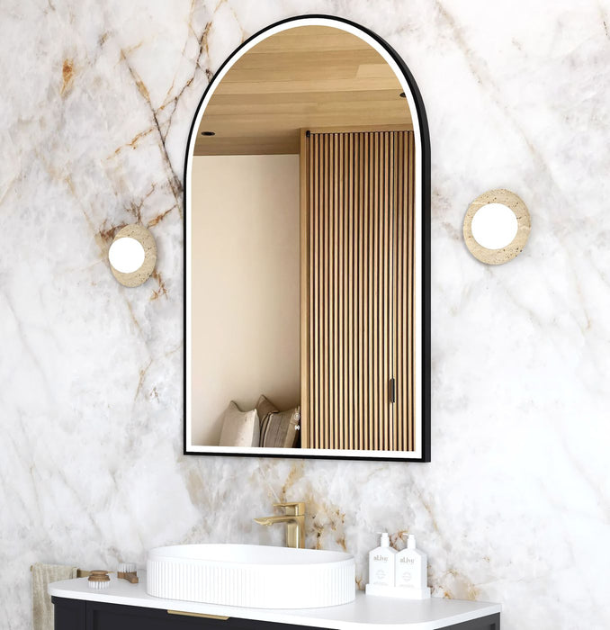 LED Archie Metal Frame Mirror Black 1200x800mm