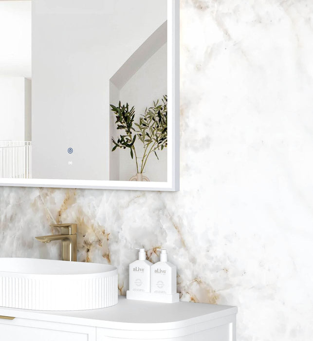 LED Archie Metal Frame Mirror White 1500x1000mm
