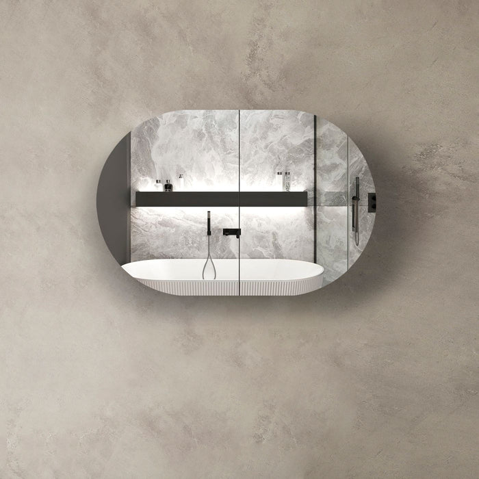 Bondi Shaving Cabinet Black Oak 900x600mm