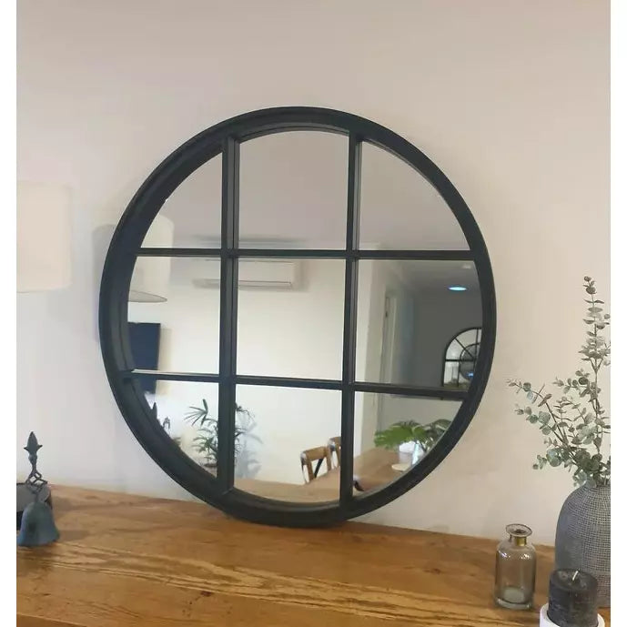 Black Round Hamptons Mirror