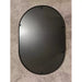 Oval black framed mirror