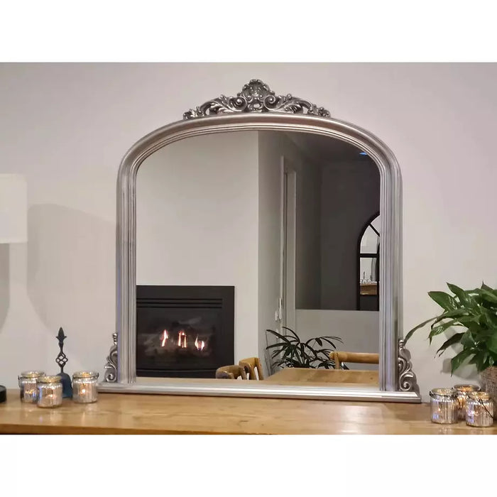  Silver Arch Mantel Mirror